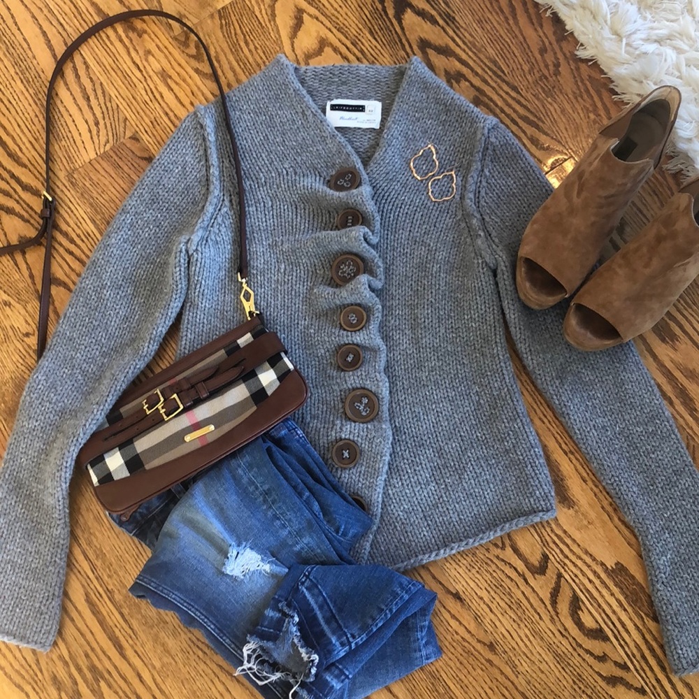 Leifsdottir Handknit Sweater in Gray